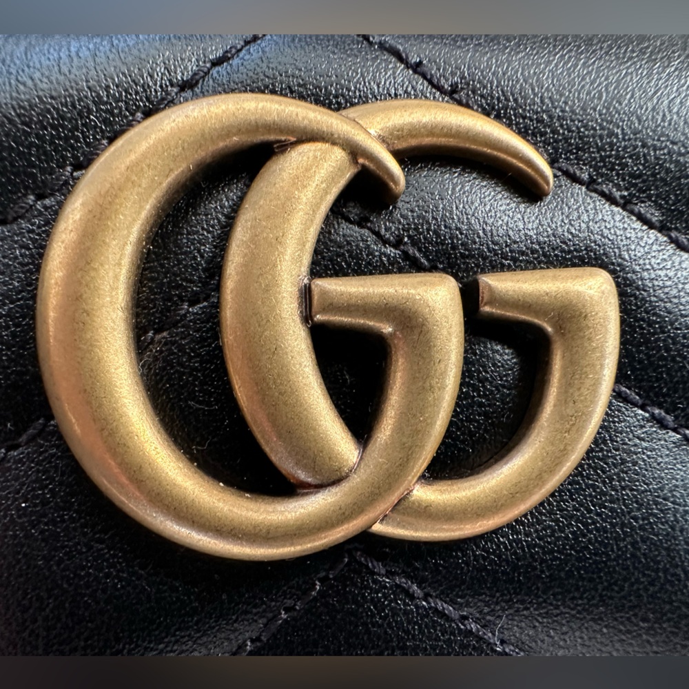 Authentic Gucci Marmont Zip Around Wallet, Black with Gold Hardware, NEW - Picture 9 of 11